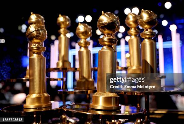 BEVERLY HILLS, CALIFORNIA - JANUARY 09: Golden Globes are seen during the 79th Annual Golden Globe Awards at The Beverly Hilton on January 09, 2022 in Beverly Hills, California. (Photo by Emma McIntyre/Getty Images for Hollywood Foreign Press Association)